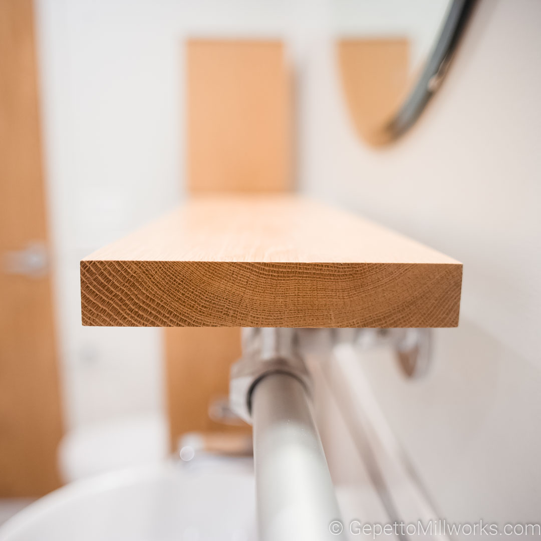 Ultra Modern Open Shelf Bathroom Concept Constructed of solid Oak