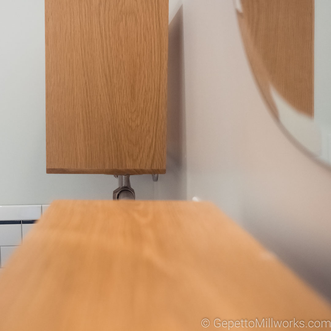 Ultra Modern Open Shelf Bathroom Concept Constructed of solid Oak