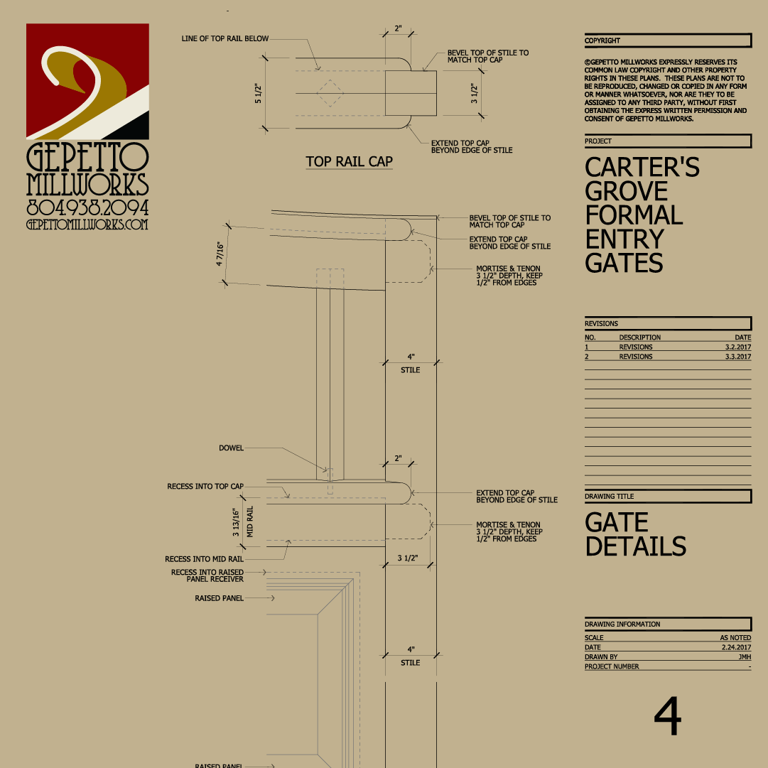 architectural drawings for millwork building