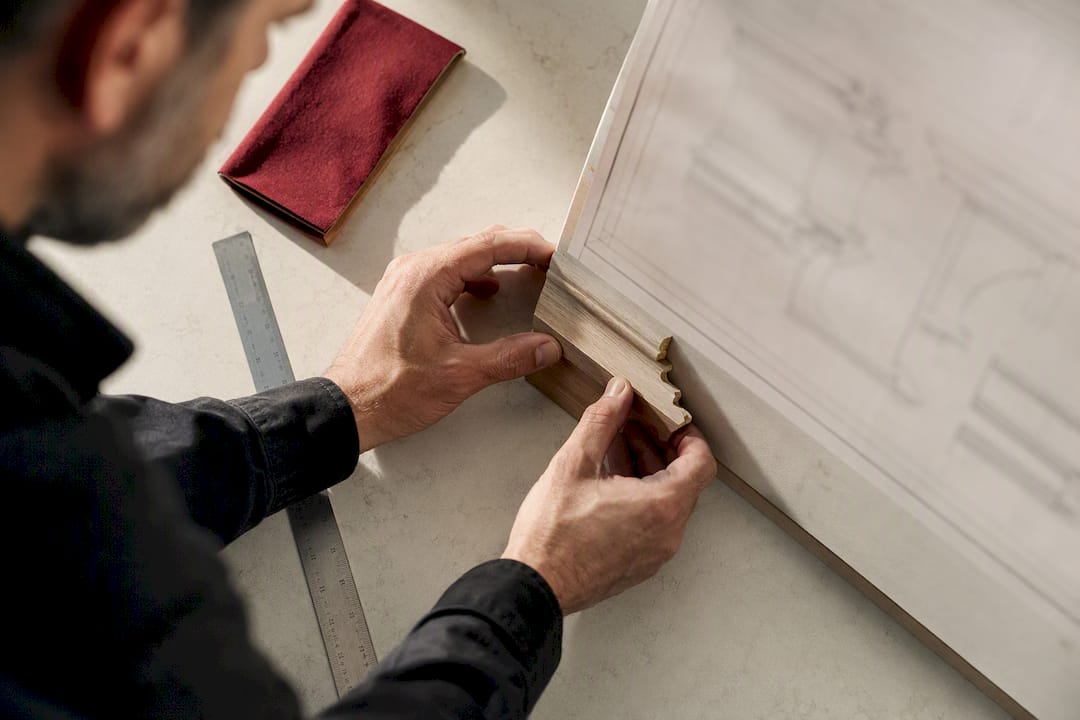 Wood profile matched to architectural shop drawing