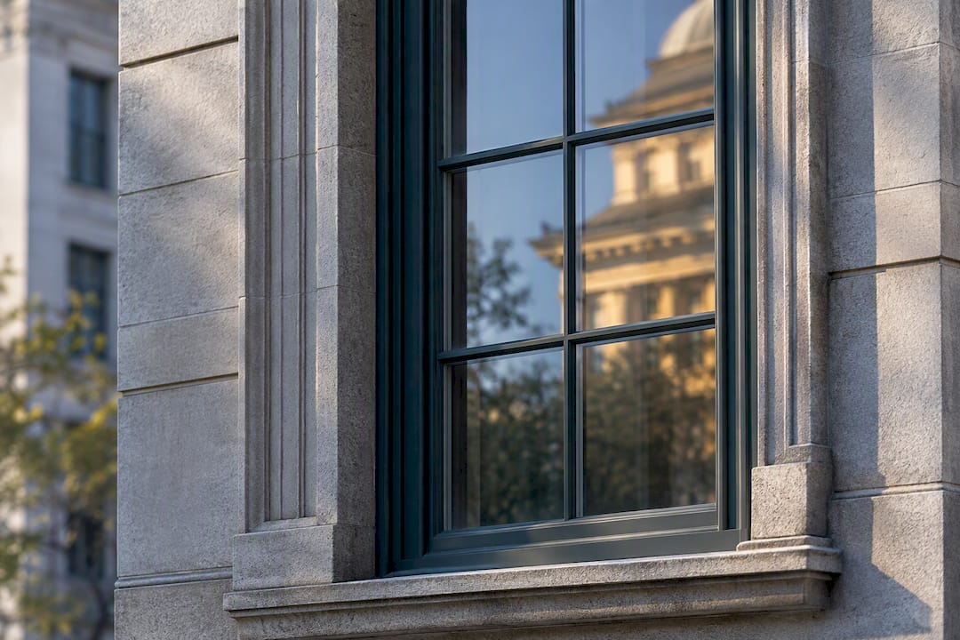 Partial historic facade window detail