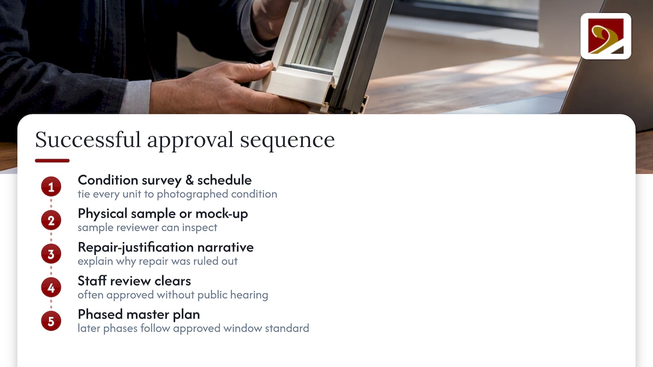 Historic window approval documentation sequence