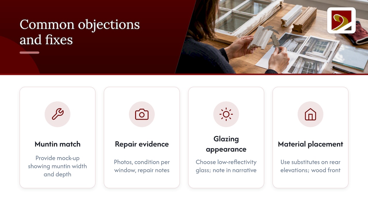 Common challenges and objections raised by historic commissions and strategies to address them — overview diagram