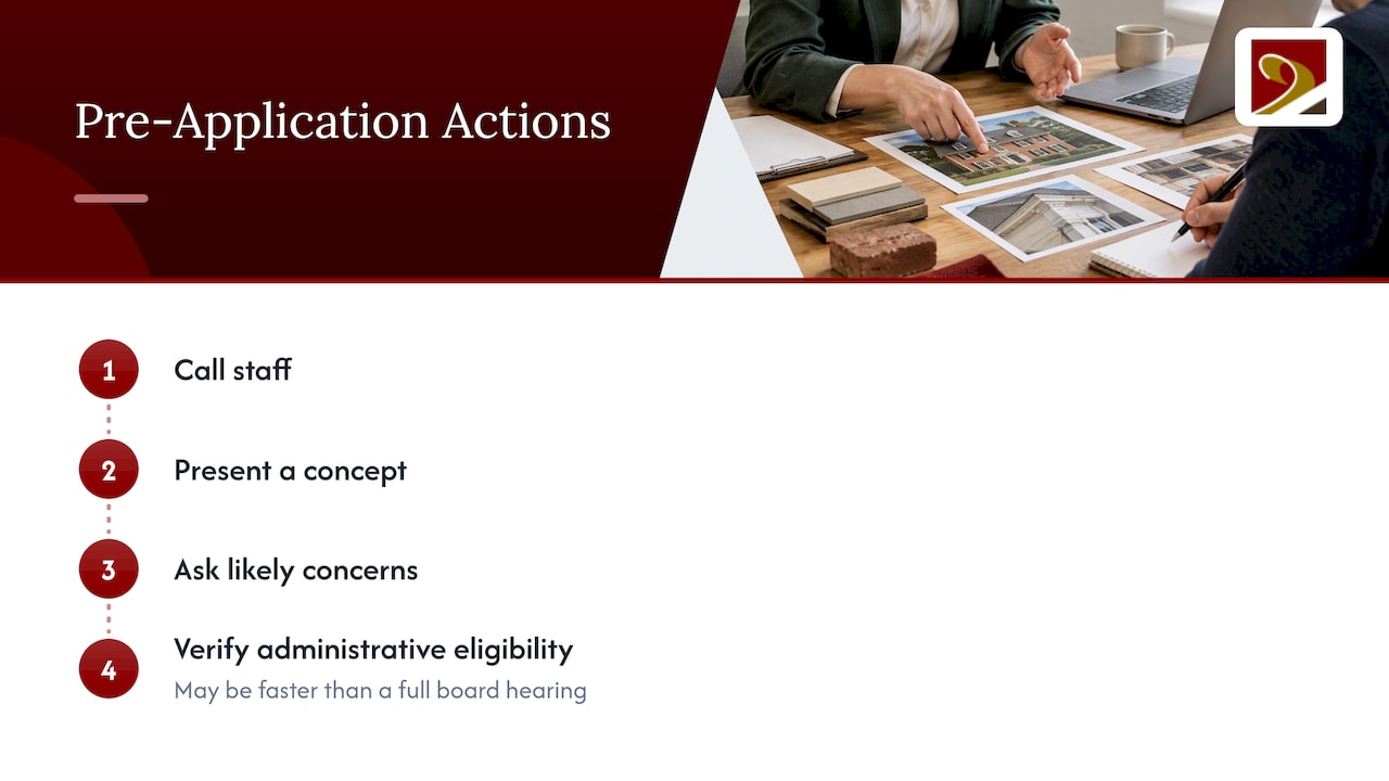 Pre-application steps and review route options
