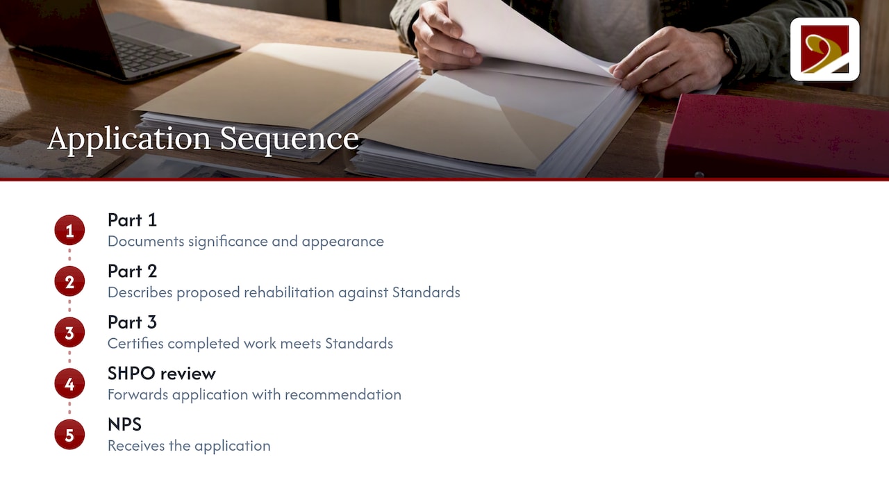 Three application parts and review sequence