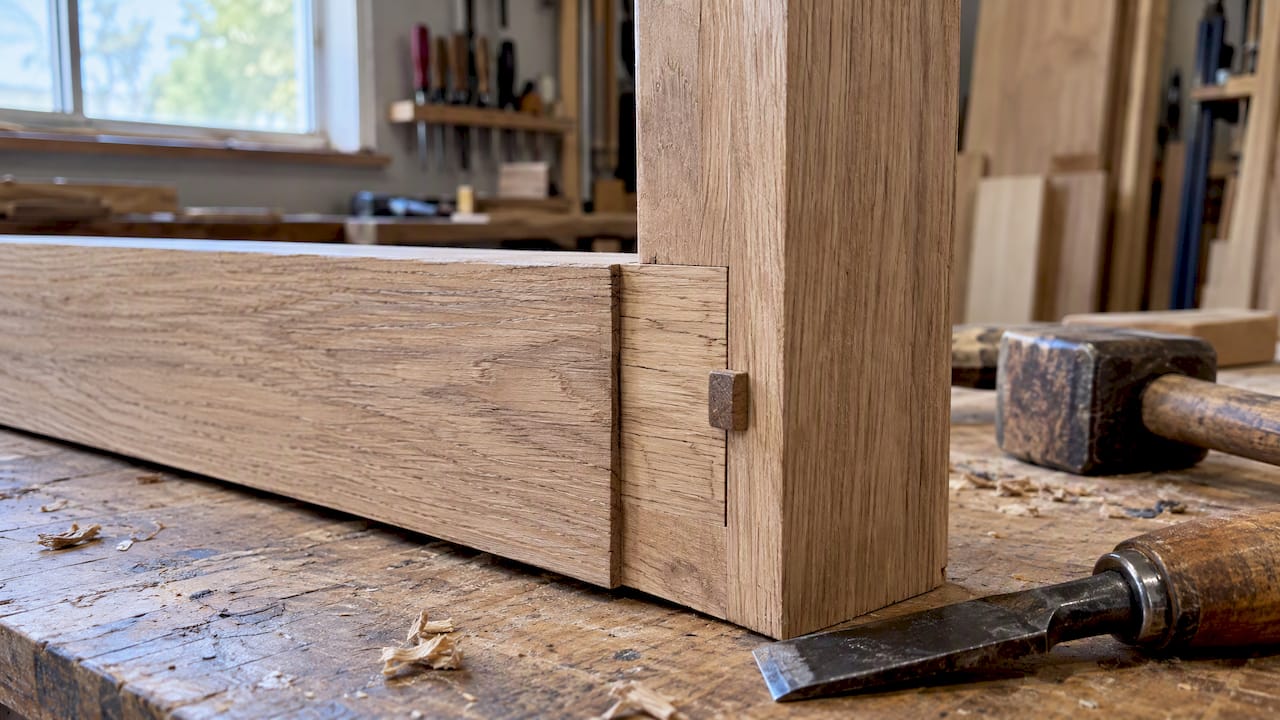 Pinned mortise and tenon door joint