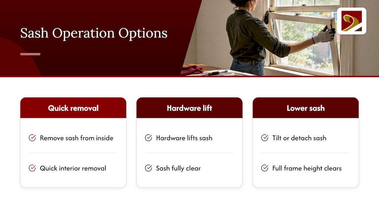 Three ways to clear a double-hung window